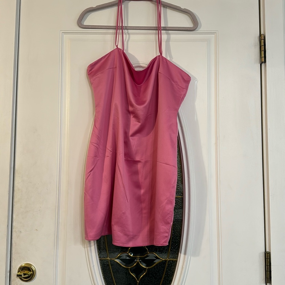 Hot pink mini dress size 12 TOPSHOP